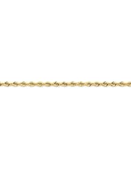 14k Yellow Gold 9.00 Inches 3.35mm Wide D/C Quadruple Rope Chain Anklet. Weight: 7.42 Grams - 30 Day Money Back Guarantee