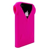 Cbus Wireless Hot Pink Zipper T-Shirt Design Silicone Skin / Case / Cover for Apple iPhone 4S / iPhone 4