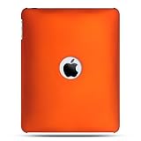 Premium Rubberized Orange Snap-on Hard Case Cover for Apple iPad 16GB, 32GB, 64GB Wi-Fi and WiFi + 3G - Seamless Rear Case Only