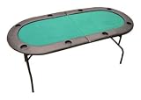 73 Inch Foldable Texas Holdem Poker Table with Legs - Green