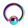14 Gauge 5/16" Rainbow Anodized Titanium Ball Captive Ring