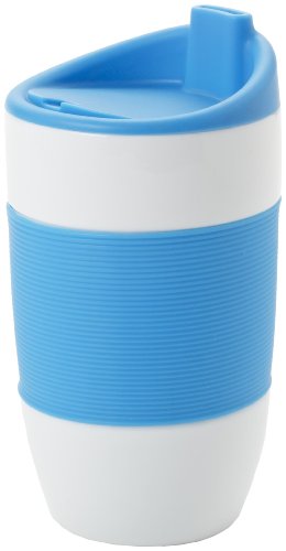 Yedi Houseware Classic Coffee and Tea 10 1/2-Ounce Single Silicone Sleeve Travel Mug, Sky Blue