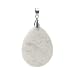 Stainless Steel 30 x 39mm Flat Teardrop Shaped White Howlite Pendant