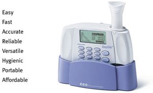 EasyOne Frontline Spirometry System Includes: Frontline Spirometer, Cradle, Color InkJet Printer. EasyOne Frontline Spirometry System Includes: Frontline Spirometer, Cradle, Color InkJet Printer.