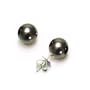 Sterling Silver 10mm Black Shell Pearl Stud Earrings