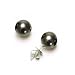 Sterling Silver 10mm Black Shell Pearl Stud Earrings
