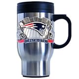 New England Patriots Stainless Steel 18 oz Beverage Travel Mug - NFL Football Fan Shop Sports Team Merchandise