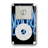 Blue Neon Flames Design iPod 4G Protective Decal Skin Sticker