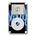 Blue Neon Flames Design iPod 4G Protective Decal Skin Sticker