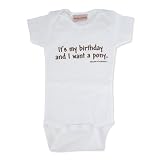 Kidspeak Onesie - It's My Birthday And I Want A Pony (12-24, Pink)