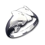 Sterling Silver Solid Dolphin Ring
