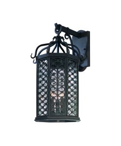 Troy Lighting BF2373OI Los Olivos Energy Smart 1 Light Outdoor Wall Light in Old Iron with Amber Mist glass