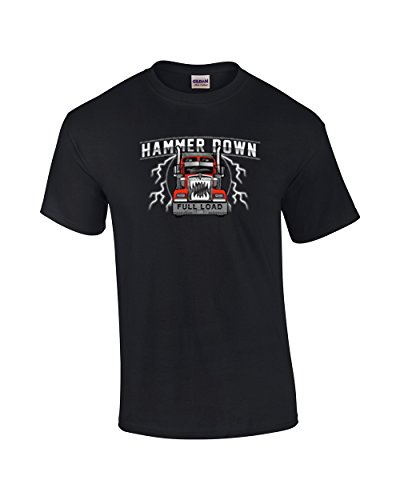 Trucker T-Shirt Hammer Down Semi Lightning