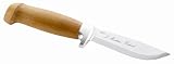 Marttiini Skinner Engraved Birch Wood Handle Knife Made in Finland