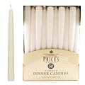 White tapered dinner candles pk50