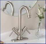 New Brushed Nickel Lavatory Faucet - 2 Handle Monoblock