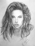 Angelina Jolie 2, Drawing by Simon Avagyan, Original
