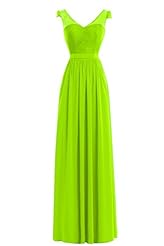 V-neck Chiffon Cocktail Floor Length Sleeveless Sequined Lace Evening Dress/Homecoming Dress/Prom Dress/Party Dress/Wedding Dress/Maxi Dress 