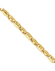 14k Gold Barrel Link Fancy Lobster Bracelet 8.5in