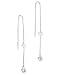 Bezel Set Heart C.Z. Diamond .925 Sterling Silver Threader Earrings