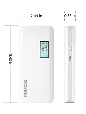 Power Bank,ROMOSS LCD Sense 4 plus 10400mAh Mobile Phone Charger,Portable External Charger Pack,Recharger Power...