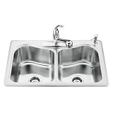 KOHLER K-3369-4-NA Staccato Double-Basin Self-Rimming Kitchen Sink