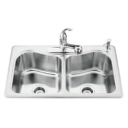 KOHLER K-3369-4-NA Staccato Double-Basin Self-Rimming Kitchen Sink to buy