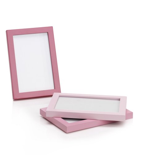 Set of 3 Pink Wooden Photo Frames