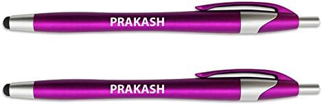Prakash Stylus with Retractable Black Ink Ball Point Pen 2-in-1 Combo Works On Any Touch Screen Device Including iPad, iPhone, Tablets and More - 2 Pack - Pink