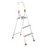 Buy #566 Three Foot Folding Aluminum Euro Platform Ladder Red by LOUISVILLE
