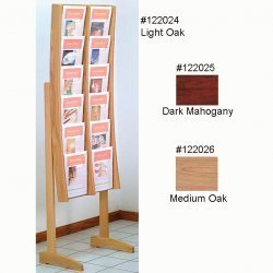 12-Pocket Floor Literature Rack - Dark Mahogany (Dark Mahogany) (64H x 21.5W x 14D) by Stacks and Stacks