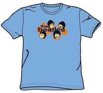 Beatles Cartoon Circles t-shirt blue tee (Small)