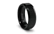 Black Tungsten Carbide Ring High Polish Beveled Edges 8mm