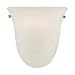Murray Feiss WB1270BS One-Light Vista Collection Half - Wall Bracket, Brushed Steel with White Alabaster Glass Shade