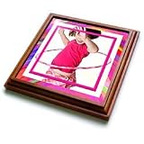 Hula Hoop Girl - 8x8 Trivet With 6x6 Ceramic Tile
