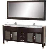 Daytona 71 Double Bathroom Vanity Set with White Carrera Marble Countertop - Espresso w/ Drawers