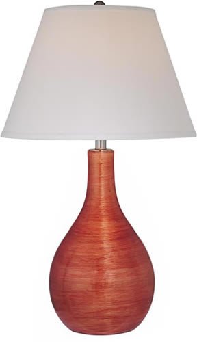 Lite Source LS-21327BRICK Carabella Table Lamp, Brick with White Fabric Shade