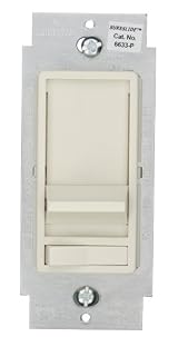 Illuminated Sureslide Preset Slide Dimmer, Incandescent, Electro-Mechanical, Illuminated, 600W, 3-Way, Various Colors Available, 6633-PL