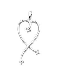 Platinum Diamond Heart Pendant - 0.09 Ct. -- LIFETIME WARRANTY
