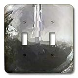 Florene Metallic - Chrome and Gray Art - Light Switch Covers - double toggle switch