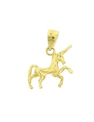 Dazzlers Solid 14k Gold 3D Unicorn Horse Charm Pendant Available in three colors from jewelsberry (weights: 1.4 grams only)