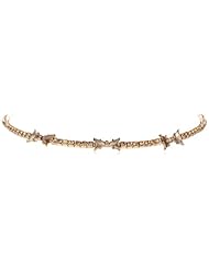 Betsey Johnson "Iconic Summer Metallics" Crystal Bow Choker Necklace, 17"