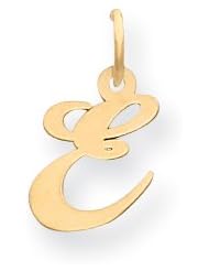 14K Small Fancy Script Initial E Charm