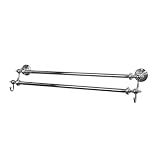 American Bath Factory F4-3040-CHF4-3040 Double Towel Bar with Robe Hooks in Chrome by American Bath Factory