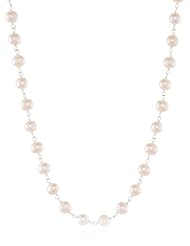 Sterling Silver 7.0-7.5mm Potato Freshwater Cultured Pearl Necklace, 17"