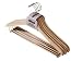 Natural Finish Wood Suit Hangers w/ lock bar -Set of 5