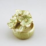 Beautiful Trinket box- Anemone- Green Flowers