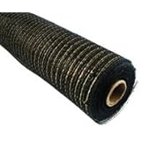 LA Crafts Brand Metallic Decorative Poly Deco Mesh - Black/Gold Foil