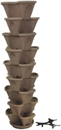 Nancy Janes Stacking Planter, 12-Inch, Stone, 9-Pack