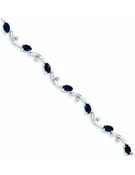 3.8 Carat 14K White Gold w/ Diamond and Sapphire Gemstone Bracelet